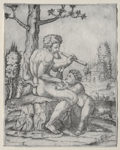 Fauno y Niño de Marcantonio Raimondi