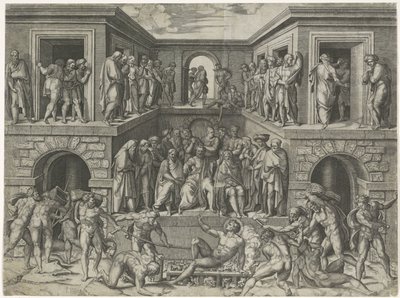El Martirio de San Laurencio de Marcantonio Raimondi