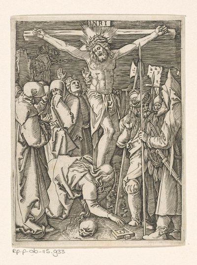 Crucifixión Pasión de Cristo (título de la serie) de Marcantonio Raimondi