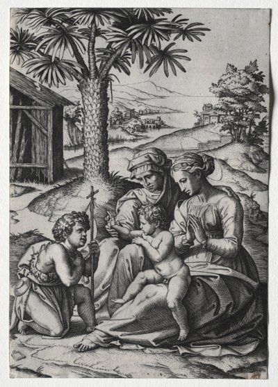 Madonna del Árbol de Palma de Marcantonio Raimondi