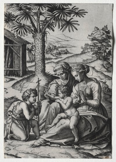 Madonna del Árbol de Palma de Marcantonio Raimondi