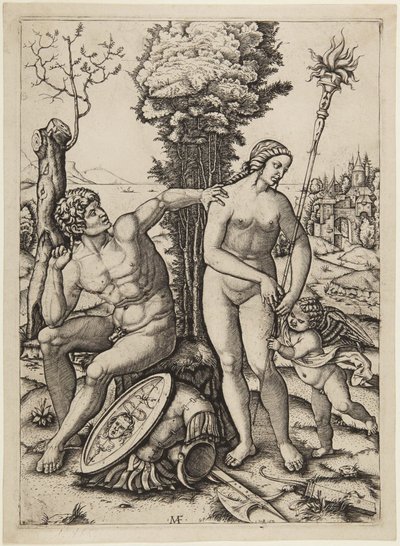 Marte, Venus y Cupido de Marcantonio Raimondi