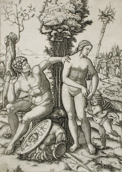 Marte, Venus y Cupido de Marcantonio Raimondi