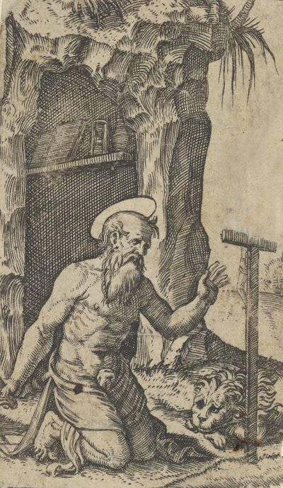 San Jerónimo arrodillado ante un crucifijo, de la serie 