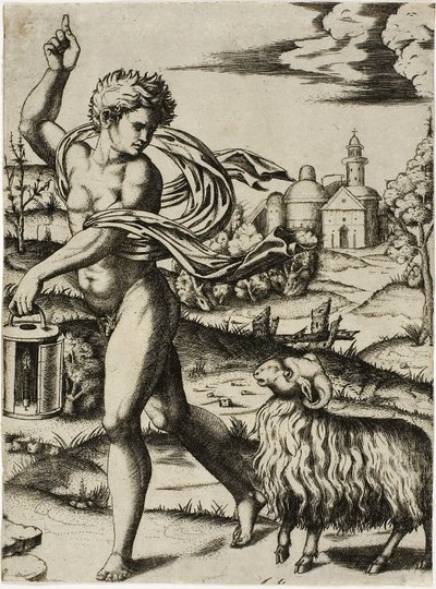 Signo del carnero de Marcantonio Raimondi