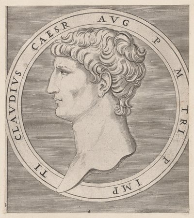Speculum Romanae Magnificentiae: Claudio, de Los Doce Césares de Marcantonio Raimondi
