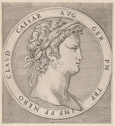 Speculum Romanae Magnificentiae: Nerón, de Los Doce Césares, ca. 1500-1534 de Marcantonio Raimondi
