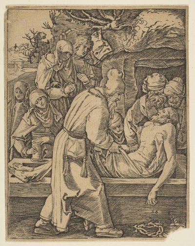 La deposición, de The Small Passion copy de Marcantonio Raimondi