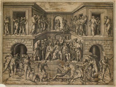 El martirio de San Lorenzo, c. 1525 de Marcantonio Raimondi
