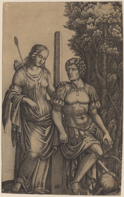 Venus Apareciendo a Eneas de Marcantonio Raimondi