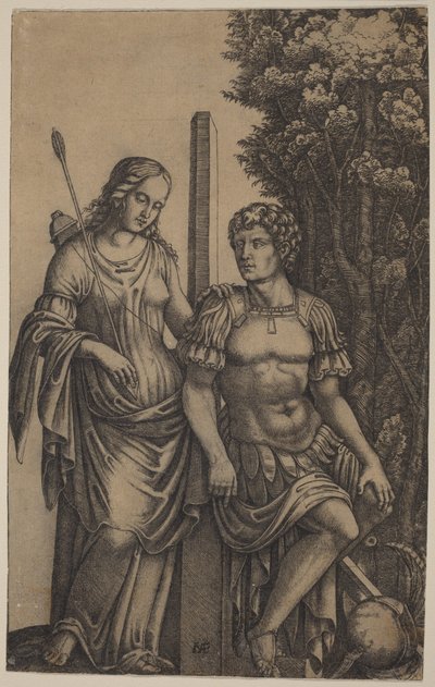 La aparición de Venus ante Eneas de Marcantonio Raimondi