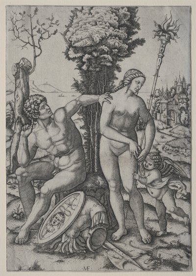 Venus, Marte y Cupido de Marcantonio Raimondi
