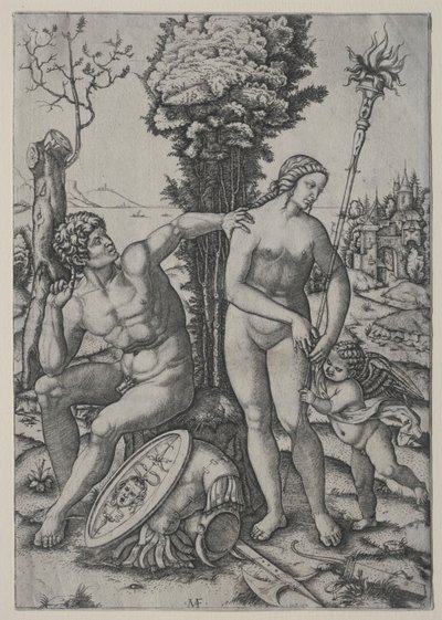 Venus, Marte y Cupido, 1508 de Marcantonio Raimondi