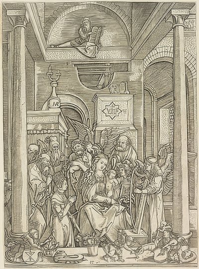 Glorificación de María de Marcantonio Raimondi