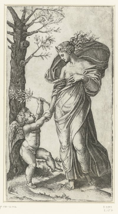Reconciliación de Minerva y Amor de Marcantonio Raimondi
