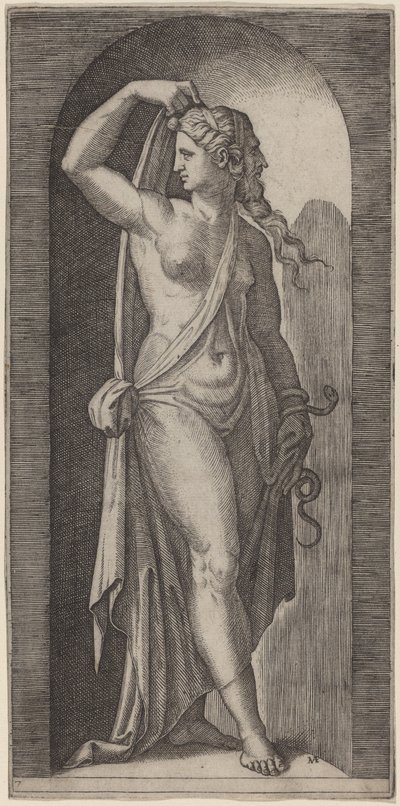 Prudencia de Marcantonio Raimondi after Raphael