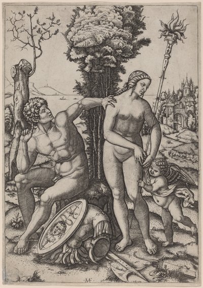Marte, Venus y Eros de Marcantonio Raimondi possibly after Andrea Mantegna