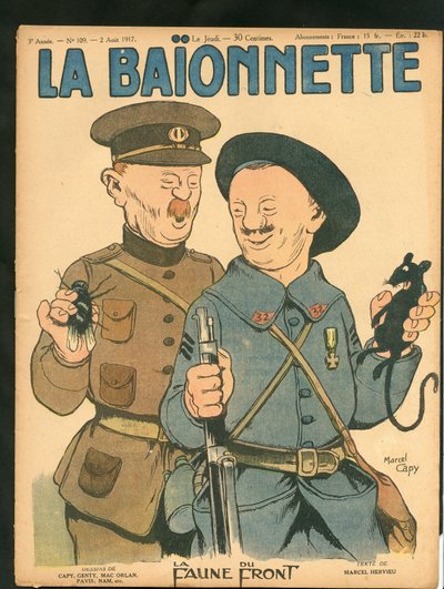 Portada de La Baionnette, satírico en colores de Marcel Amable O.L. Capy