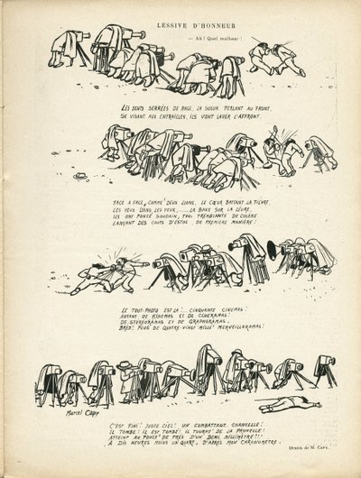 Ilustración de Marcel Capy (1865-1941) en Le Rire, 02/03/12 - Honour Laundry - Deporte, Fotografía Cámara fotógrafo, Esgrima de Marcel Amable O.L. Capy