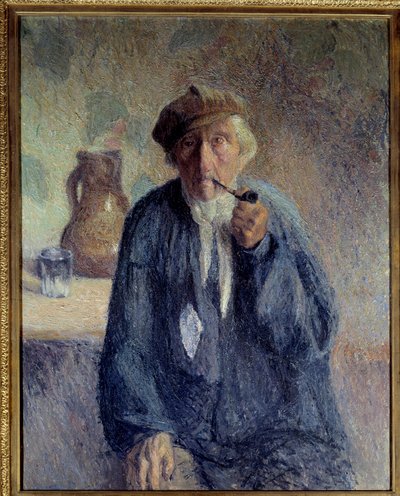 Retrato de un viejo campesino fumando la pipa Pintura de Marcel Couchaux (1877-1939) Siglo XX Sol. 0,92x0,73 m Rouen, Musee des Beaux Arts ¡Atención! La utilización de esta obra puede estar sujeta a una solicitud de autorización de terceros o a tasas adici de Marcel Couchaux