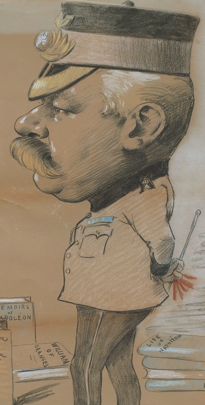 Caricatura de un teniente coronel no identificado de la Infantería Ligera de los Royal Marines, 1893 de Marcel Pic