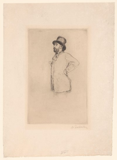 Retrato de Edgar Degas de Marcellin Gilbert Desboutin (signed by artist)