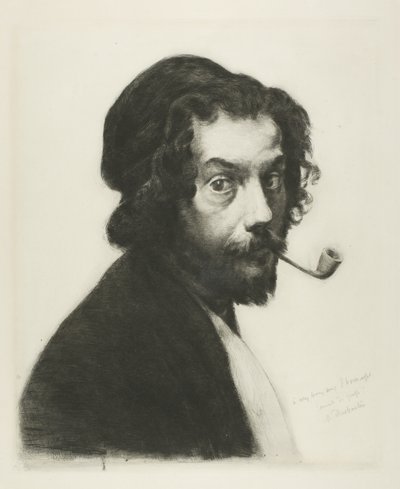 Hombre con pipa de Marcellin Gilbert Desboutin