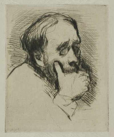 Retrato de Degas con la mano sobre la boca de Marcellin Gilbert Desboutin