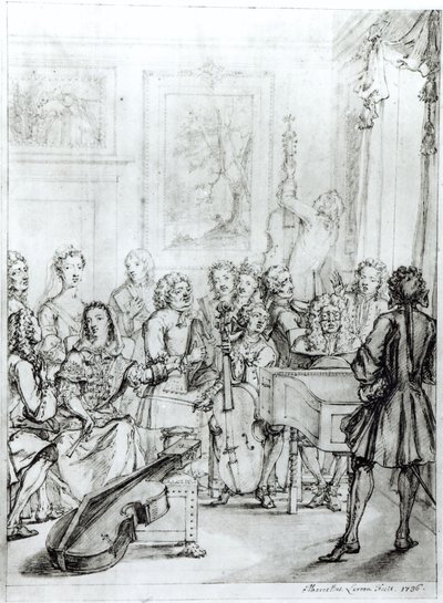 Concierto en Montague House, 1736 de Marcellus the Younger Laroon