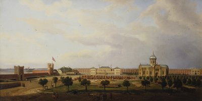 Vista interior de la fortaleza de Ivangorod, 1846 de Marcin Zaleski