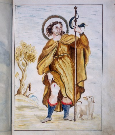 Iluminación de la "Bolla della Agregazione auta dalla Venerabile Archiconfraternita di San Rocco in Roma de Marco Antonio Binarelli