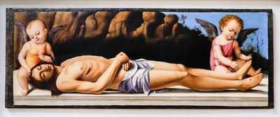 Cristo muerto y dos ángeles de Marco Basaiti