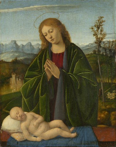 Madonna adorando al niño, c. 1520 de Marco Basaiti