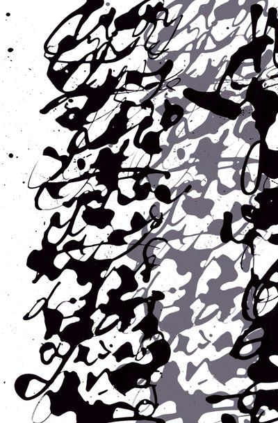 Escritura asémica, 2014 (tinta sobre papel) de Marco Campedelli