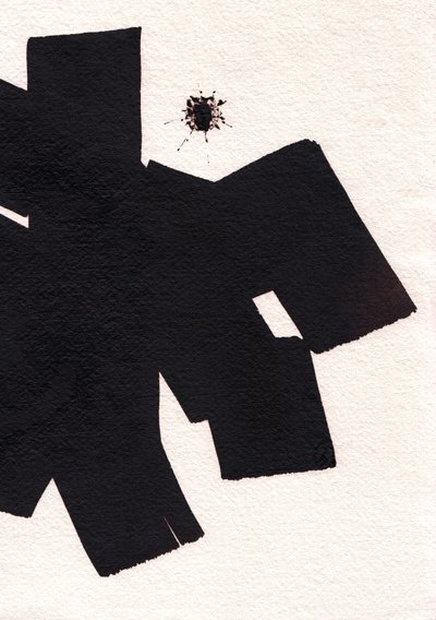 Negro, 2023 (tinta sobre papel) de Marco Campedelli