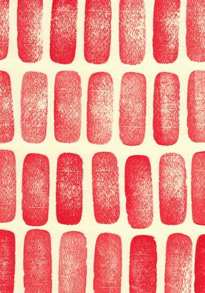 Stones_red, 2017 (sellos de caucho) de Marco Campedelli