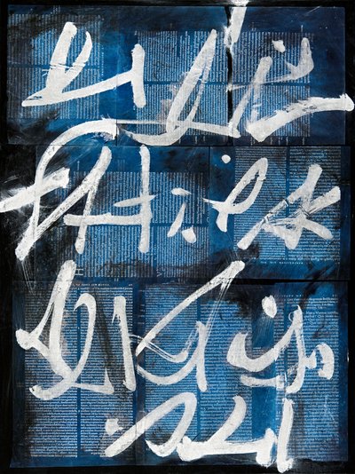 Texto #15, 2020 (collage, técnica mixta sobre lienzo) de Marco Campedelli