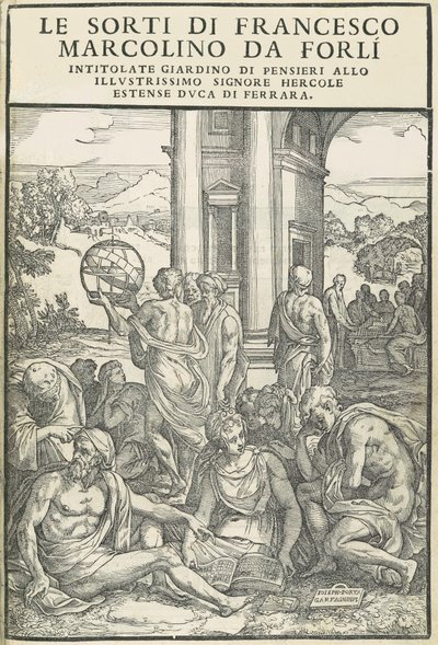 Le Sorti...intitolate giardino di pensieri, octubre 1540 de Marco Dente