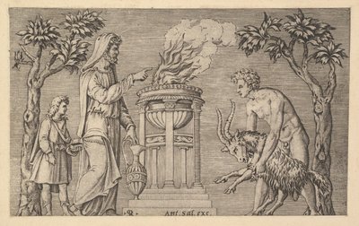 Speculum Romanae Magnificentiae: El sacrificio de un carnero de Marco Dente