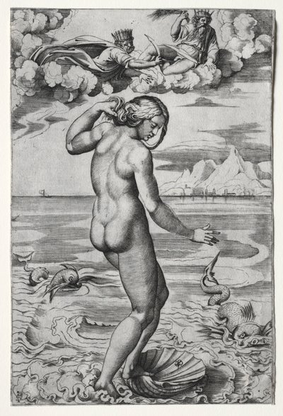 El nacimiento de Venus, c. 1516 de Marco Dente