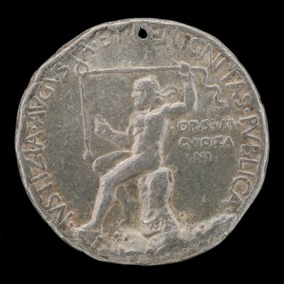 Figura laureada sosteniendo una plomada [reverso] de Marco Guidizani