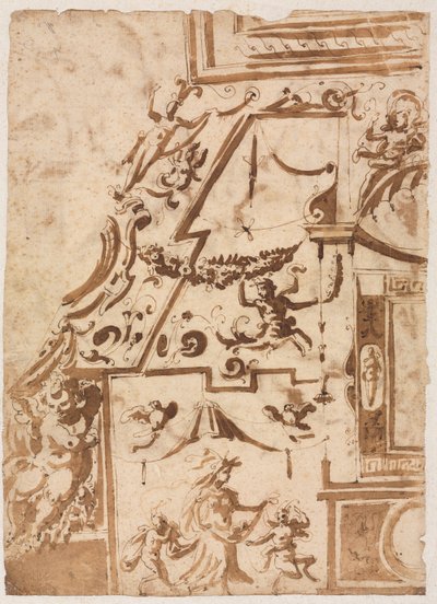 Grotesque with a Leaping Centaur (verso) de Marco Marchetti