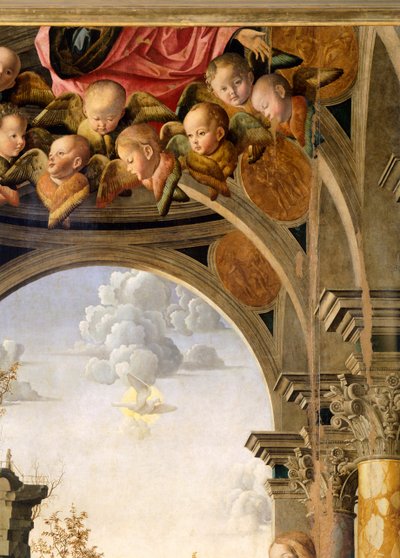 Ángeles (detalle) de la Anunciación, por Marco Palmezzano de Marco Palmezzano