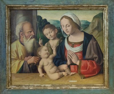 La Sagrada Familia con San Juan Bautista, c.1525-39 (óleo sobre tabla) de Marco Palmezzano