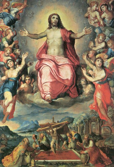 Alemán: Lagar místico y Cristo en la gloria de Marco Pino