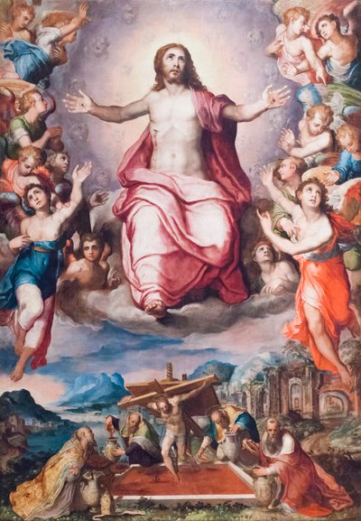La prensa mística y Cristo en la gloria de Marco Pino