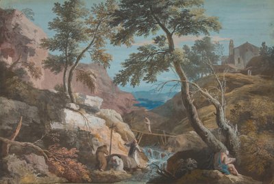 Paisaje montañoso con ermitaños, ca. 1700-1730 de Marco Ricci