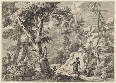 Dos hombres penitentes en el desierto de Marco Ricci