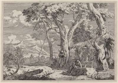 Paisaje Salvaje con Dos Monjes de Marco Ricci
