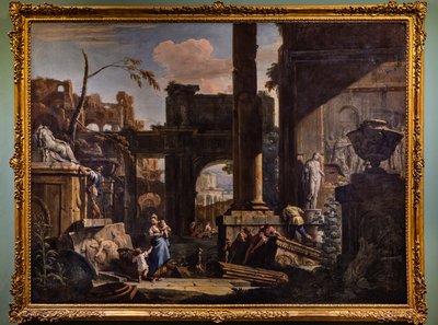 Perspectiva con ruinas y figuras de Marco & Sebastiano (1659 1734) Ricci